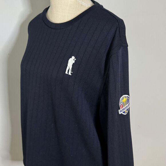 U Suck At Golf USAG Knit Crewneck Navy Blue Sweater Men's Size Medium - Picture 2 of 8